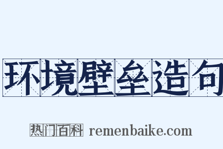 环境壁垒造句是什么意思的图片